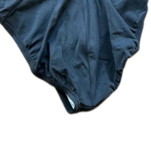 Nike Swimsuit Size 10 or MEDIUM BLACK WHITE PURPLE - Picture 3 of 4